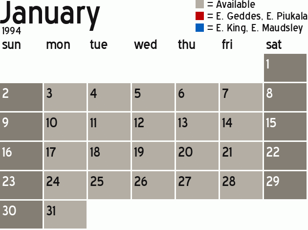 Missionary Dinner Calendar
