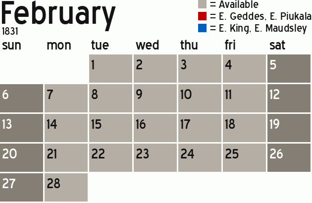 Missionary Dinner Calendar