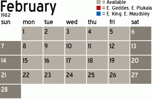 Missionary Dinner Calendar