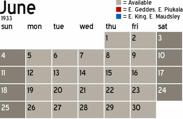 Missionary Dinner Calendar