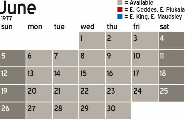 Missionary Dinner Calendar