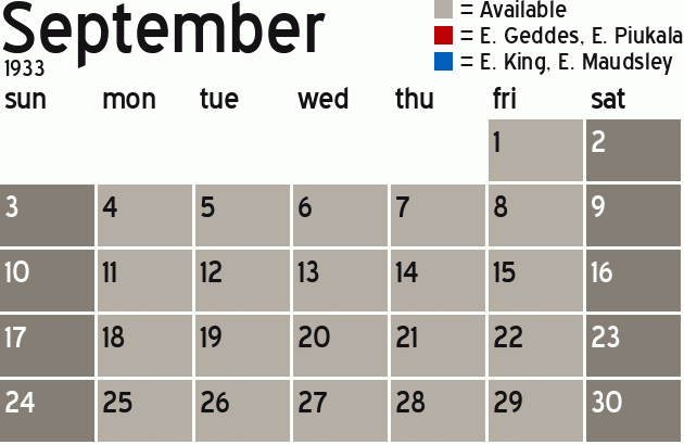Missionary Dinner Calendar
