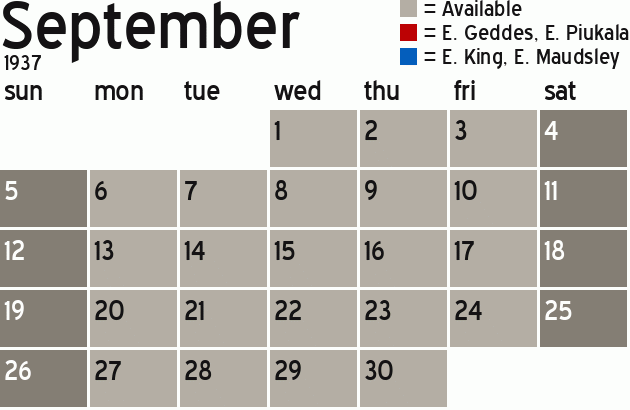 Missionary Dinner Calendar