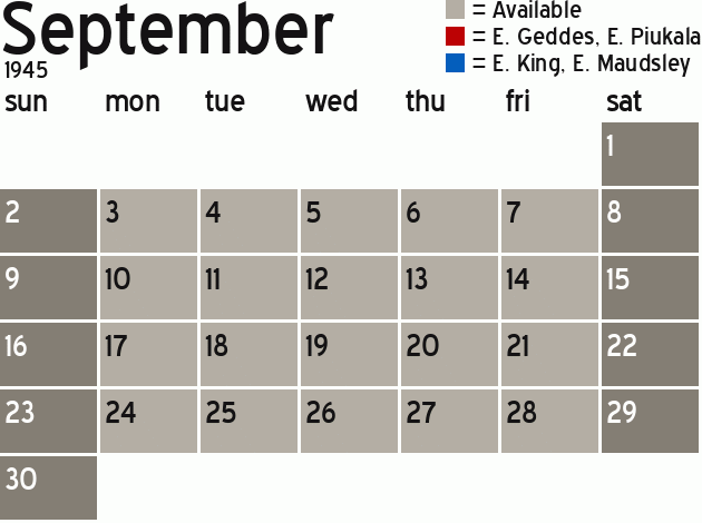 Missionary Dinner Calendar