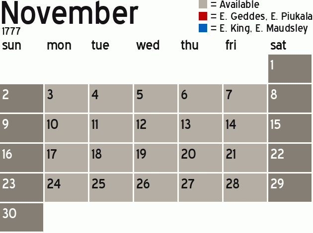 Missionary Dinner Calendar