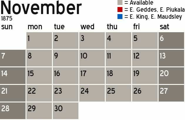 Missionary Dinner Calendar