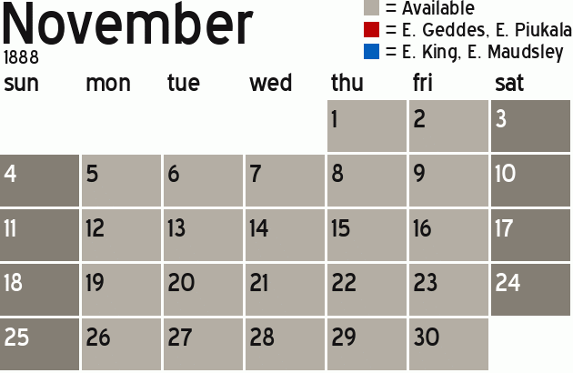 Missionary Dinner Calendar