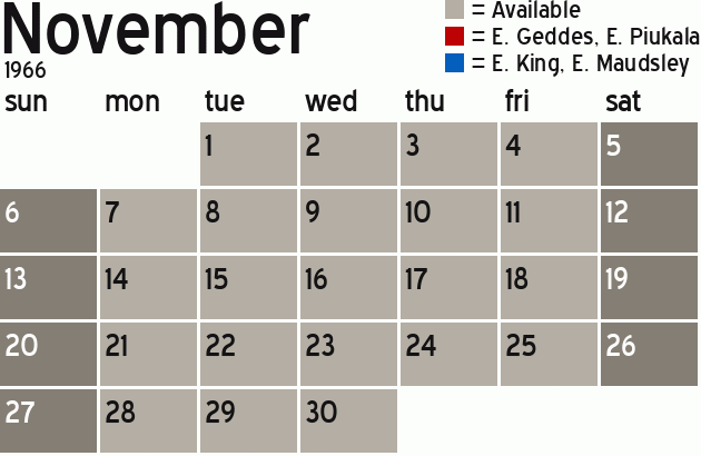 Missionary Dinner Calendar
