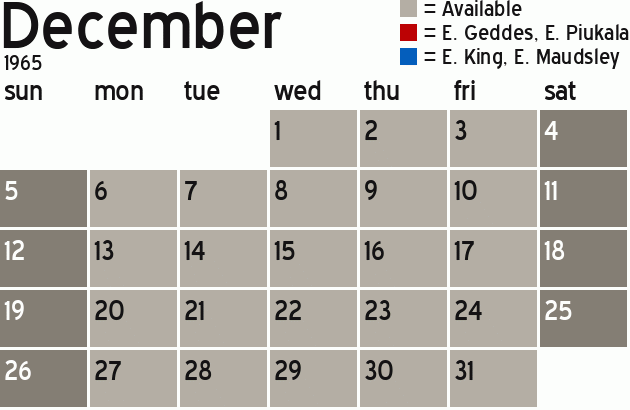 Missionary Dinner Calendar