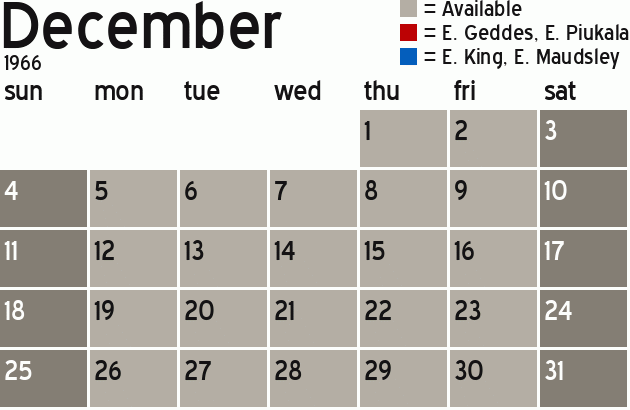 Missionary Dinner Calendar